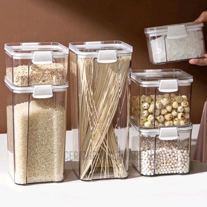 

TERLENGKAP Ceriche Kimu Food Container / Toples Kedap Udara / Toples Kotak Bening / Toples Akrilik