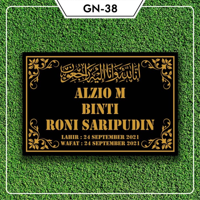 

PROMO SPECIAL NISAN ISLAM CUSTOM AKRILIK MAKAM / PRASASTI TULISAN UKIR NAMA