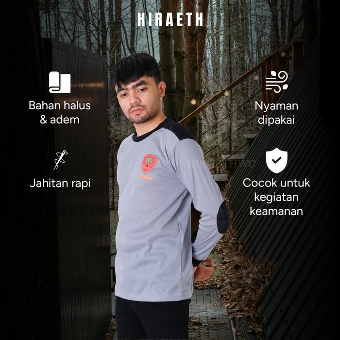 JTTOP" KAOS DEKER HANSIP LENGAN PANJANG DAN PENDEK BAHAN KATUN PE COCOK UNTUK KEGIATAN KEAMANAN SIZE