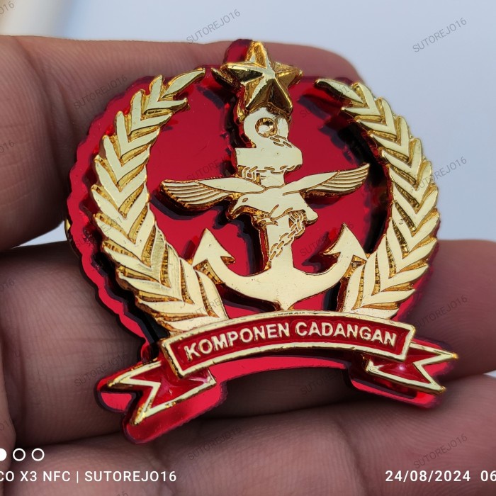 JTTOP" PIN BREVET BRIVET BREFET WINGS TNI KOMCAD KOMPONEN CADANGAN TNI LATAR MIKA AKRILIK MIROR