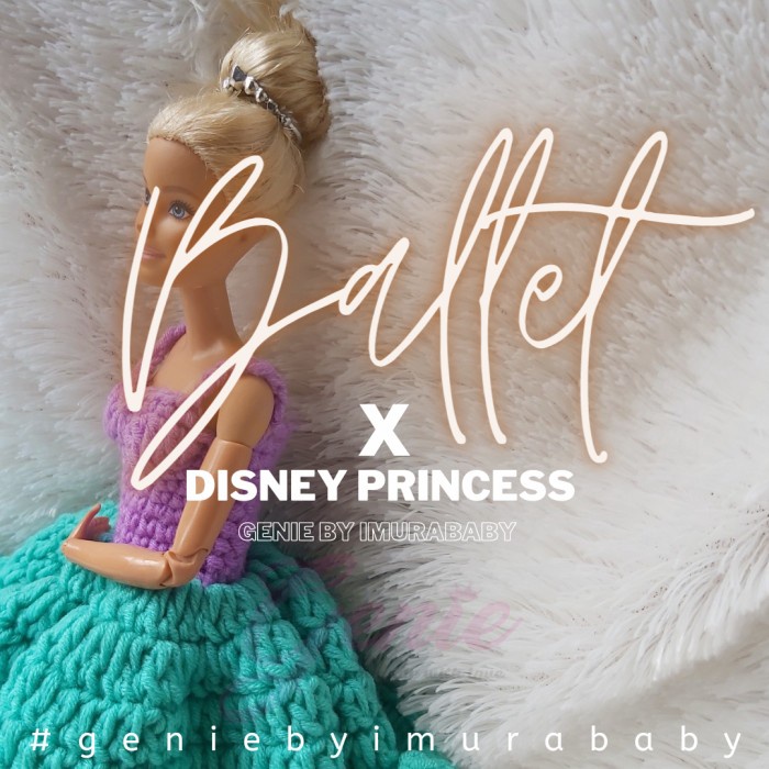 baju boneka barbie rajut balet disney princess - little mermaid