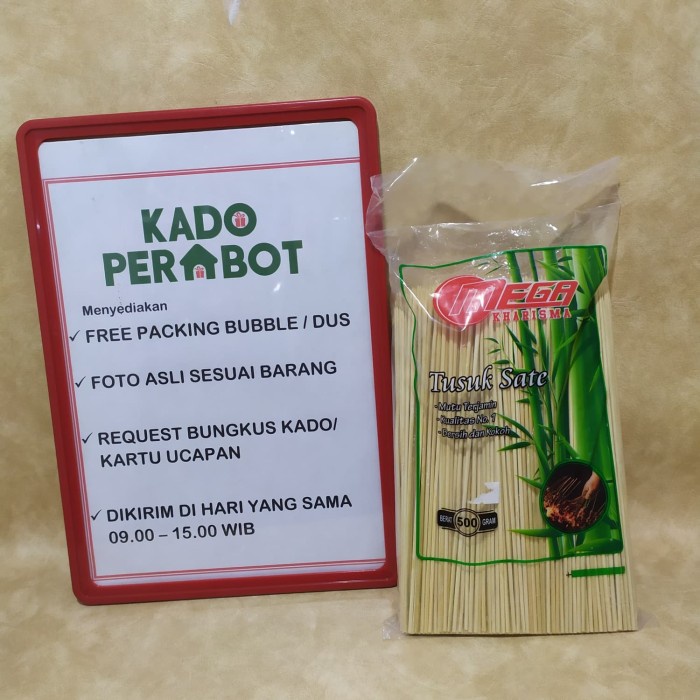 

Tusuk Sate Mega 500Gram Bersih & Kokoh
