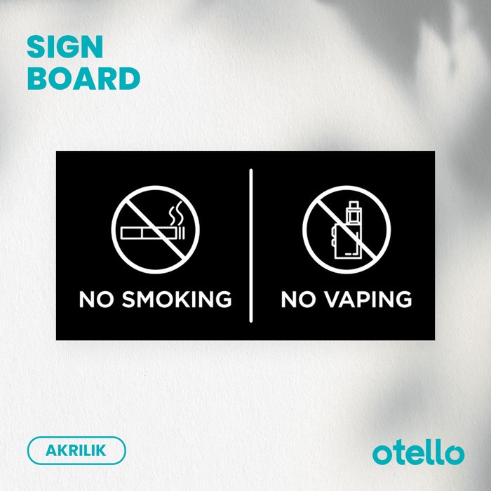 

CUCI GUDANG No Smoking No Vaping Sign Board Akrilik Print Signage Acrylic Petunjuk