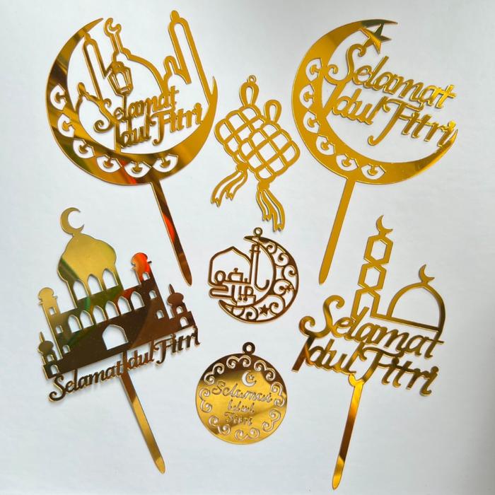 

SPECIAL (1PACK ISI 10PCS) CAKE TOPPER SELAMAT IDUL FITRI EID MUBARAK LEBARAN IDUL ADHA MINAL AIDIN
