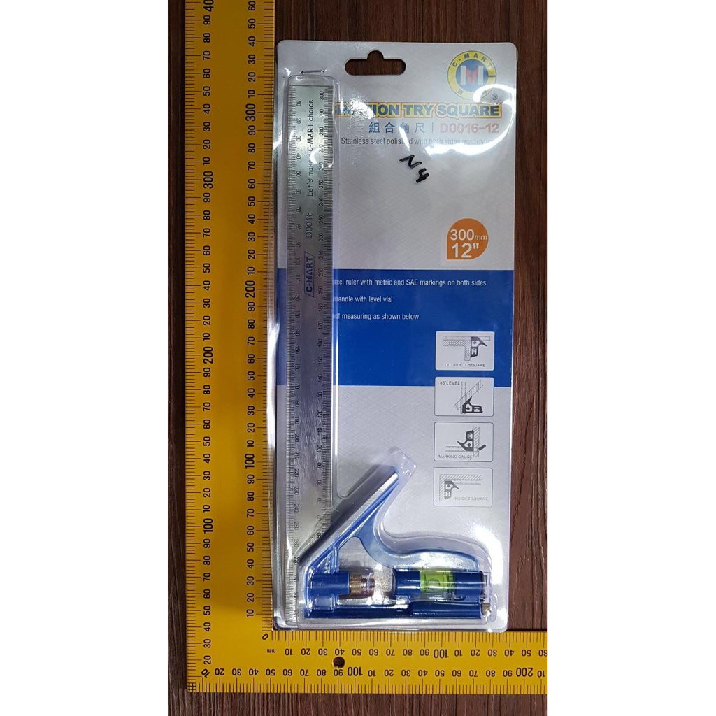 

Combination Try Square Penggaris Siku Waterpas CMART SIKU TUKANG KOMBINASI WATERPASS MULTIFUNGSI -