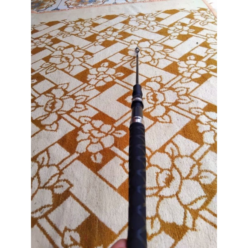 Pangkal Joran Sambung 2 Panjang 80 Cm/ Bawahan Fiber Solid Komplit Sudah Terpasang( Gagang kayu