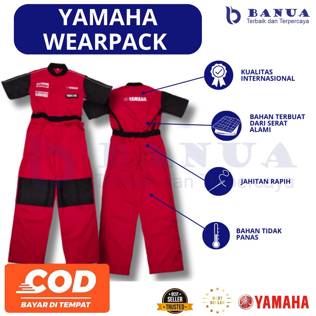 Murah  Seragam Mekanik Yamaha Wearpack Yamaha Seragam Yamaha Mekanik Seragam Bengkel Yamaha