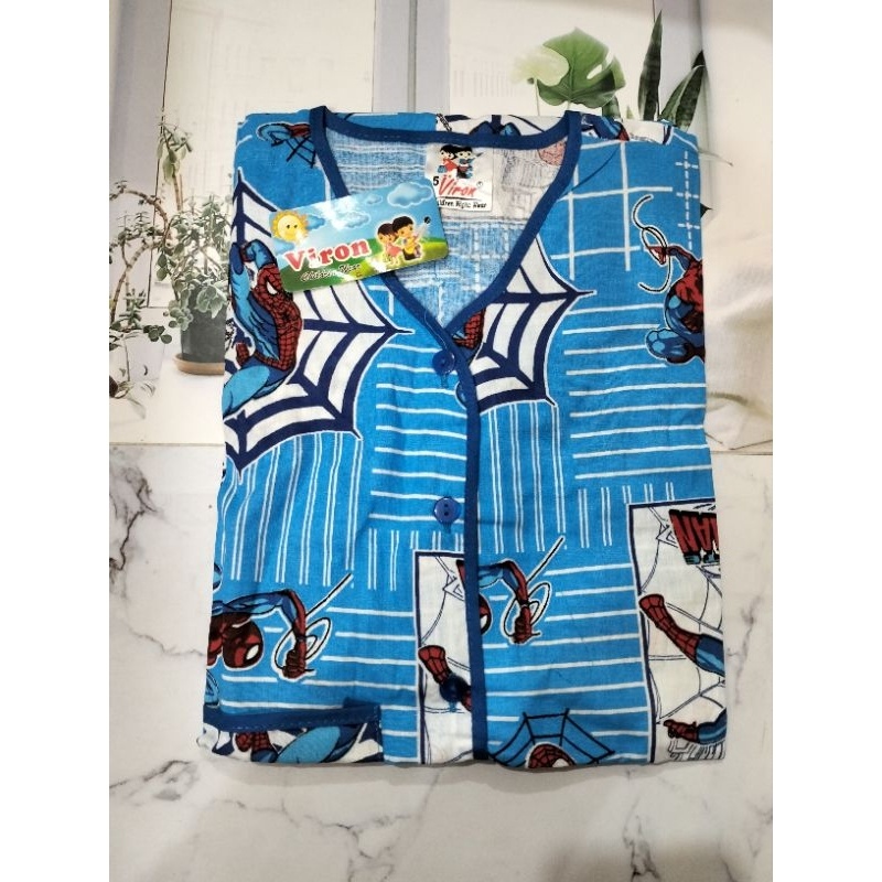 Disc Baju Tidur Anak Viron 10-16/ Piyama Anak Katun Premium Adem