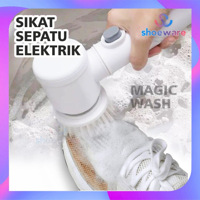 Sikat sepatu elektrik praktis mudah digunakan magic wash instant
