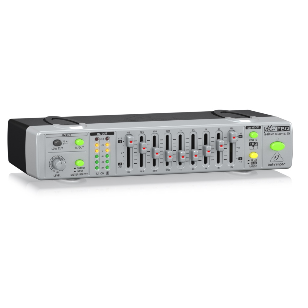 BEHRINGER FBQ800 Ultra-Compact 9-Band Graphic Equalizer Ultra-low noise audio operational amplifiers