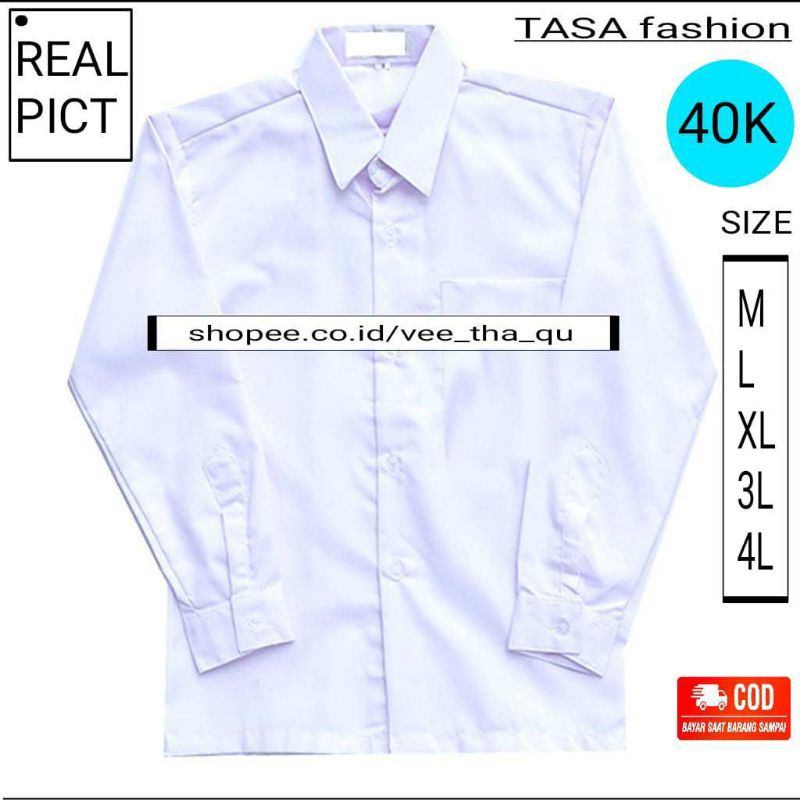 PROMO / KEMEJA PUTIH/KEMEJA KERJA/KEMEJA HEM/HEM PRIA/HEM WANITA/BAJU KERJA/BAJU