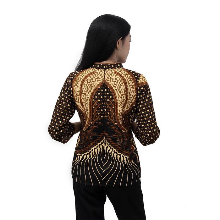 Blouse Batik Wanita Motif Merak Mahkota - Atasan Batik Modern - Baju Kerja - Baju Katun Panjang