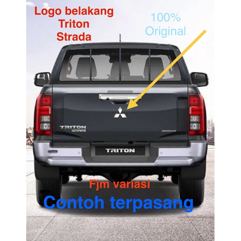 EMBLEM LOGO LAMBANG MITSUBISHI TRITON STRADA L300 L200 BELAKANG ORIGINAL ASLI UNIVERSAL