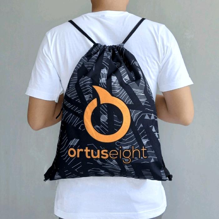 Terbaru Tas Serut Olahraga Pria & Wanita Ortus Motif Woodie Grey Black