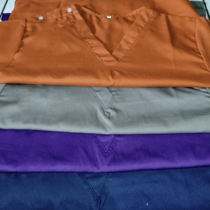 Ready Baju Oka Kancing Pundak / Baju Dokter Jaga / Baju Seragam Perawat - A