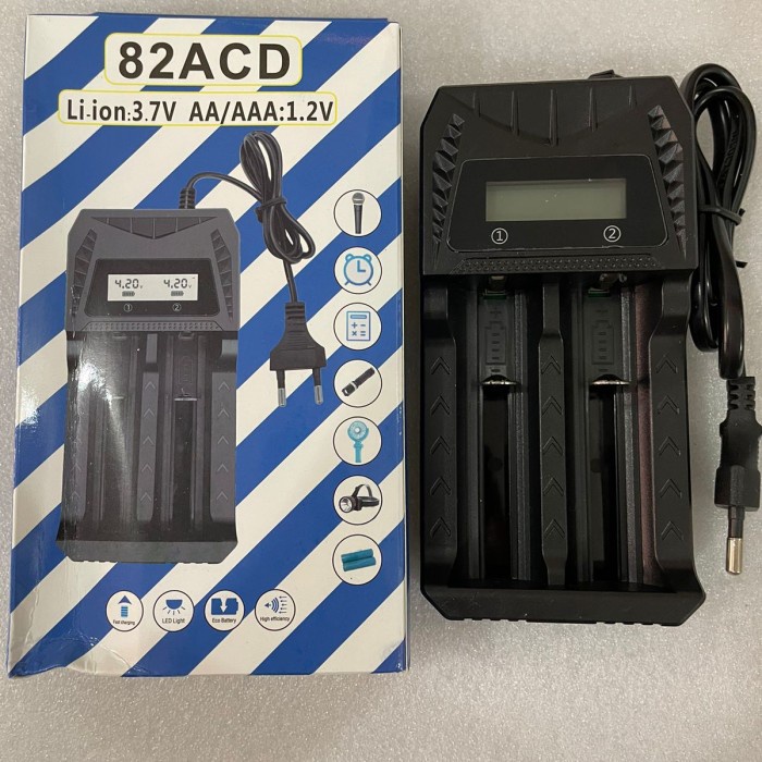 HARGA DISKON Charger BATEREI Universal 2 Slot Baterai 18650 DIGITAL charger AA charger AAA