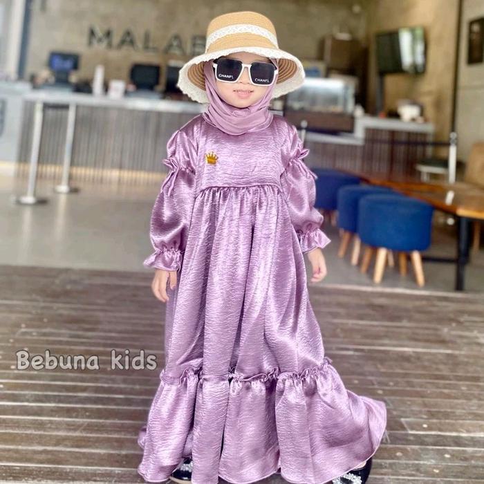 GAMIS KALUNA / GAMIS ANAK BAHAN SATIN LIQUID PREMIUM Muslim Dress Mewah