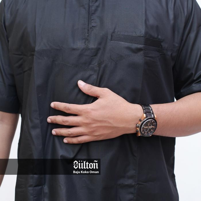 Baju Koko Oman Sulton Lengan Pendek Tanpa Kerah Baju Koko Pria Dewasa Santri Pria