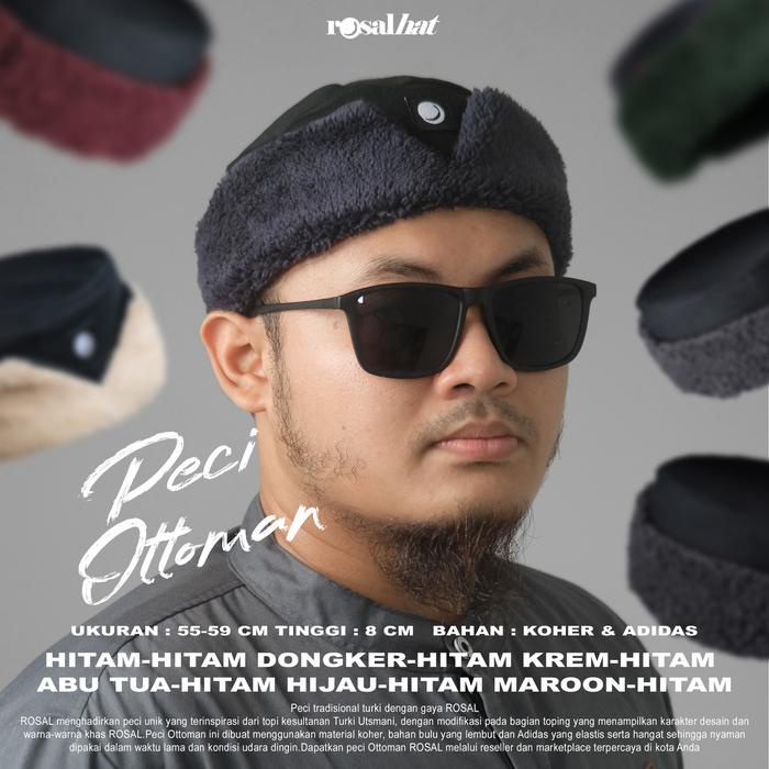 Rosal Peci Ottoman Rosalhat Kopiah Songkok Unik Khas Topi Turki Pria Dewasa Muslim Bulu Lembut