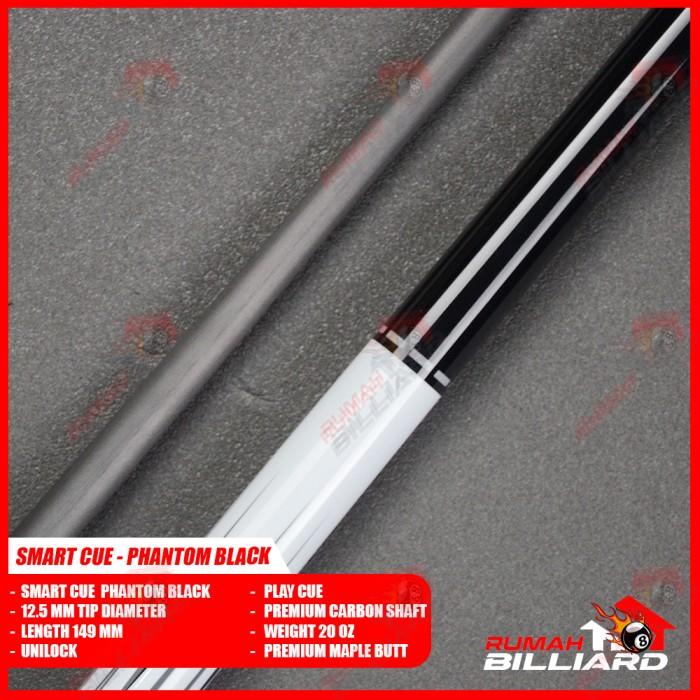 Terlaris Stick Billiard - Billiard Cue - Smart Cue Black Phantom - Premium Pro Taper Carbon Shaft +
