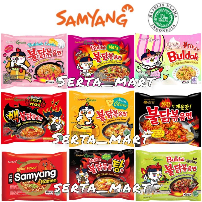 

Sale Terbatas Samyang Hot Chicken Ramen Carbonara / Stew / Extra Hot / Mala / Jjang Aman