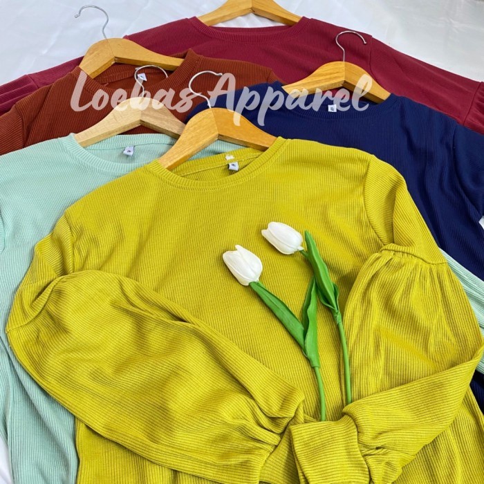 KAOS RIB TANGAN BALON / KAOS RIB PREMIUM LENGAN BALON PREMIUM SOFT