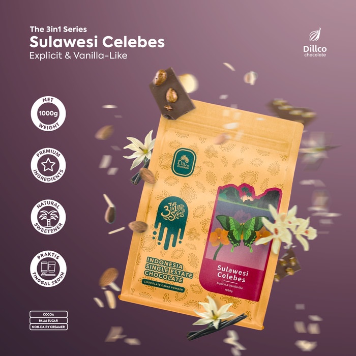 

BARANG TERLARIS Dillco Single-Estate Chocolate SULAWESI CELEBES 3 in 1 Series 1 KG