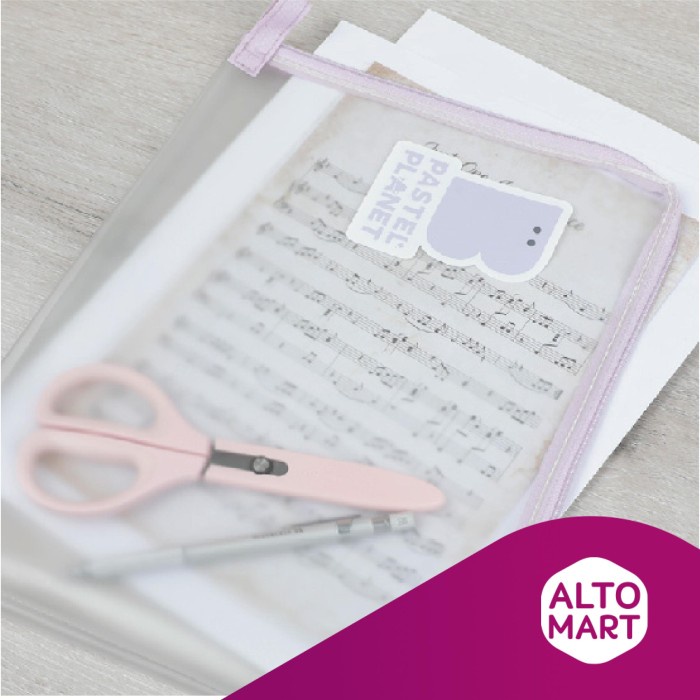 

BARANG TERLARIS Kokuyo Pastel Planet Zipper File Document Bag A4 Folder Organizer Map