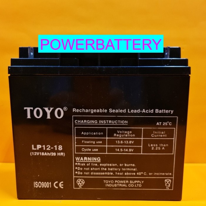 Grosir Aki Kering Toyo Lp12-18 12V 18Ah/20 Hr