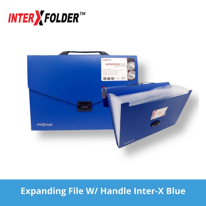 

BARANG TERLARIS Expanding File W/ Handle Inter-X Blue