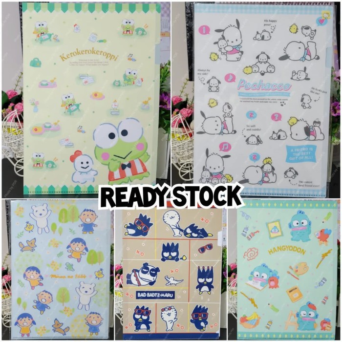 

BARANG TERLARIS Map File Folder A4 Sanrio Original Hangyodon Keroppi Pochacco CS