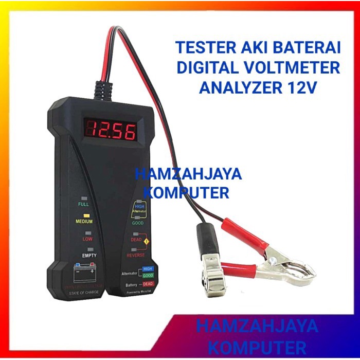 Alat Test Aki Digital Test Battery Accu Volt Tester 12V Cek Aki Mobil