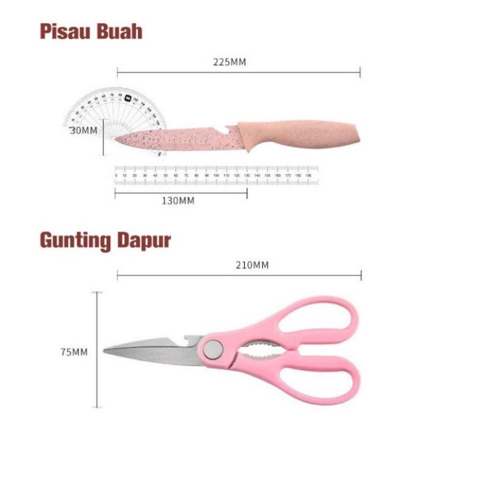 Pisau Set Dapur 7 In 1 Perlengkapan Dapur & Peralatan Dapur Talenan