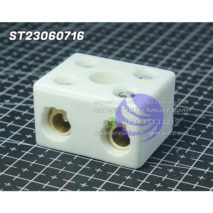 Terminal Block Keramik 60A Terminal Blok Keramik 2 Pole 60A