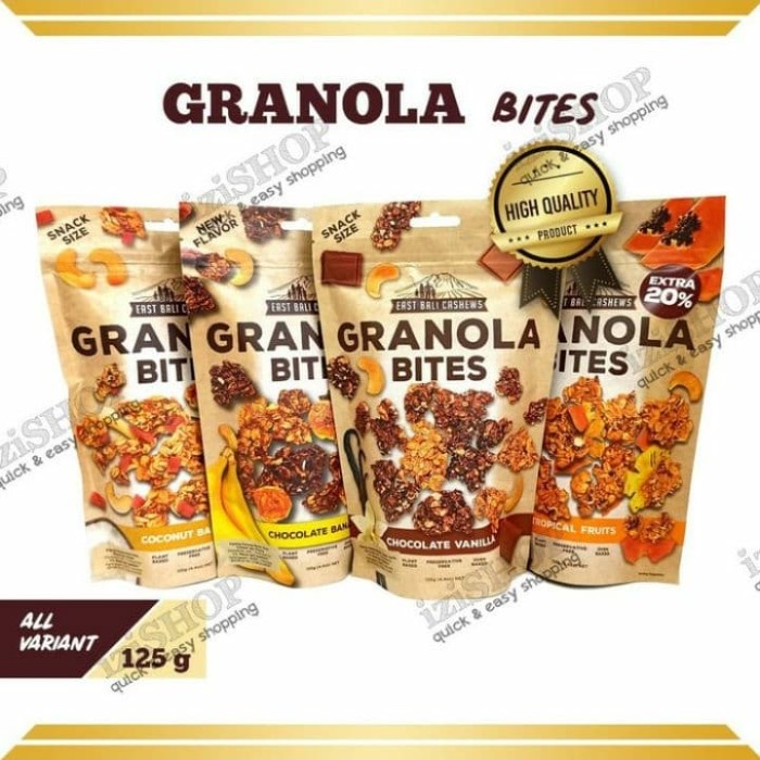 

JAMIN MURAH !!! Granola bites east bali cashews gandum asli 100%
