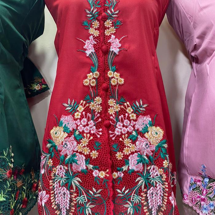 Motif Bunga Tanjung Kebaya Encim Nayla Bahan Katun Toyobo Produk Berkualitas