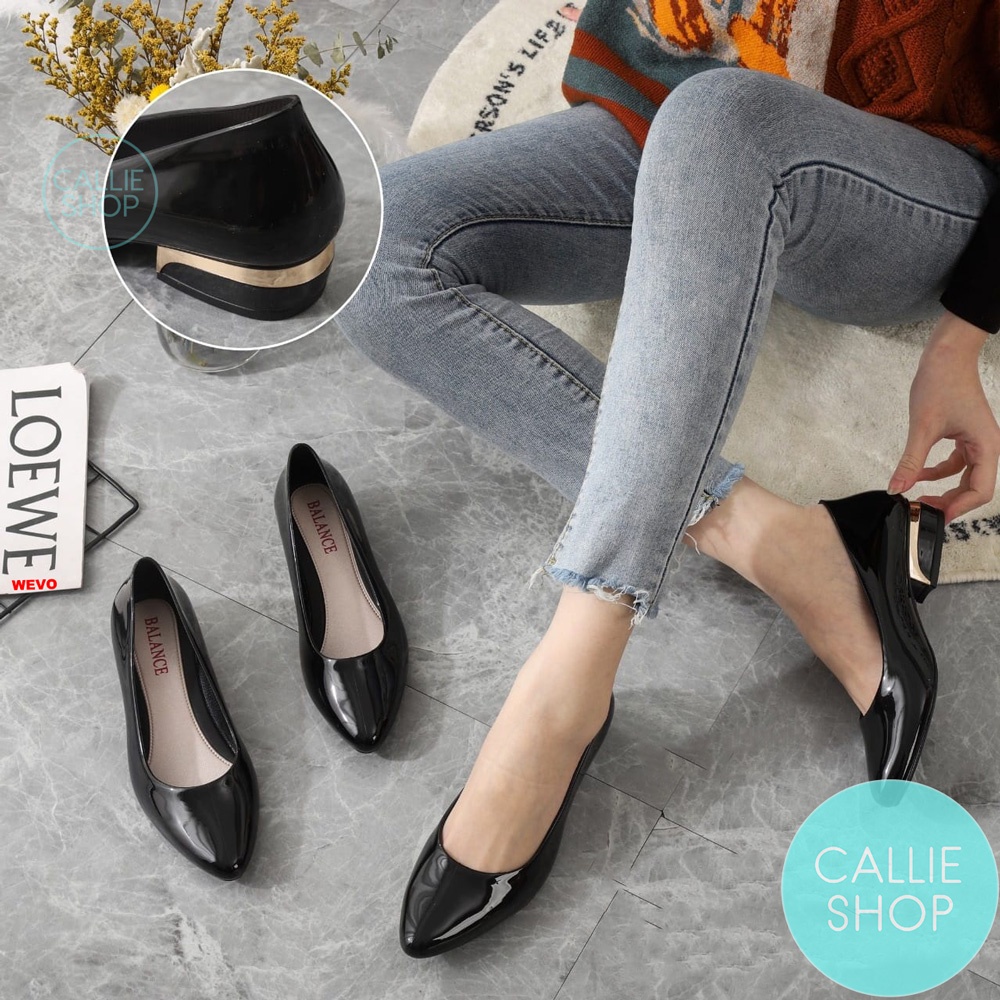 Sepatu Heels Hak Wanita Kantor Kuliah Formal Jelly L646-1B HKLISGLD -JaminanMutu