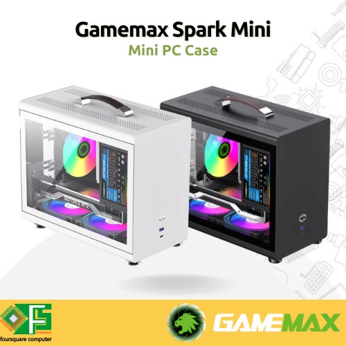 Ready Gamemax Spark Mini White & Black Casing PC Mini CPU PC Case Gaming