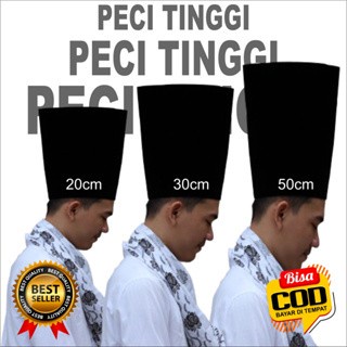 peci sholat songkok kopiah hitam tinggi 50 cm - peci sholat tinggi - peci madura - kopiah nasional