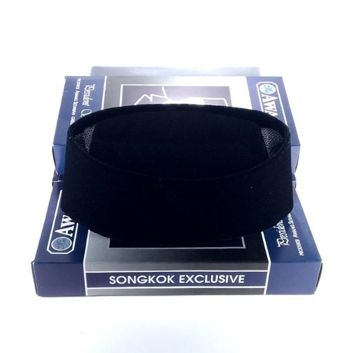 peci songkok kopiah hitam polos Awang tinggi 7 cm