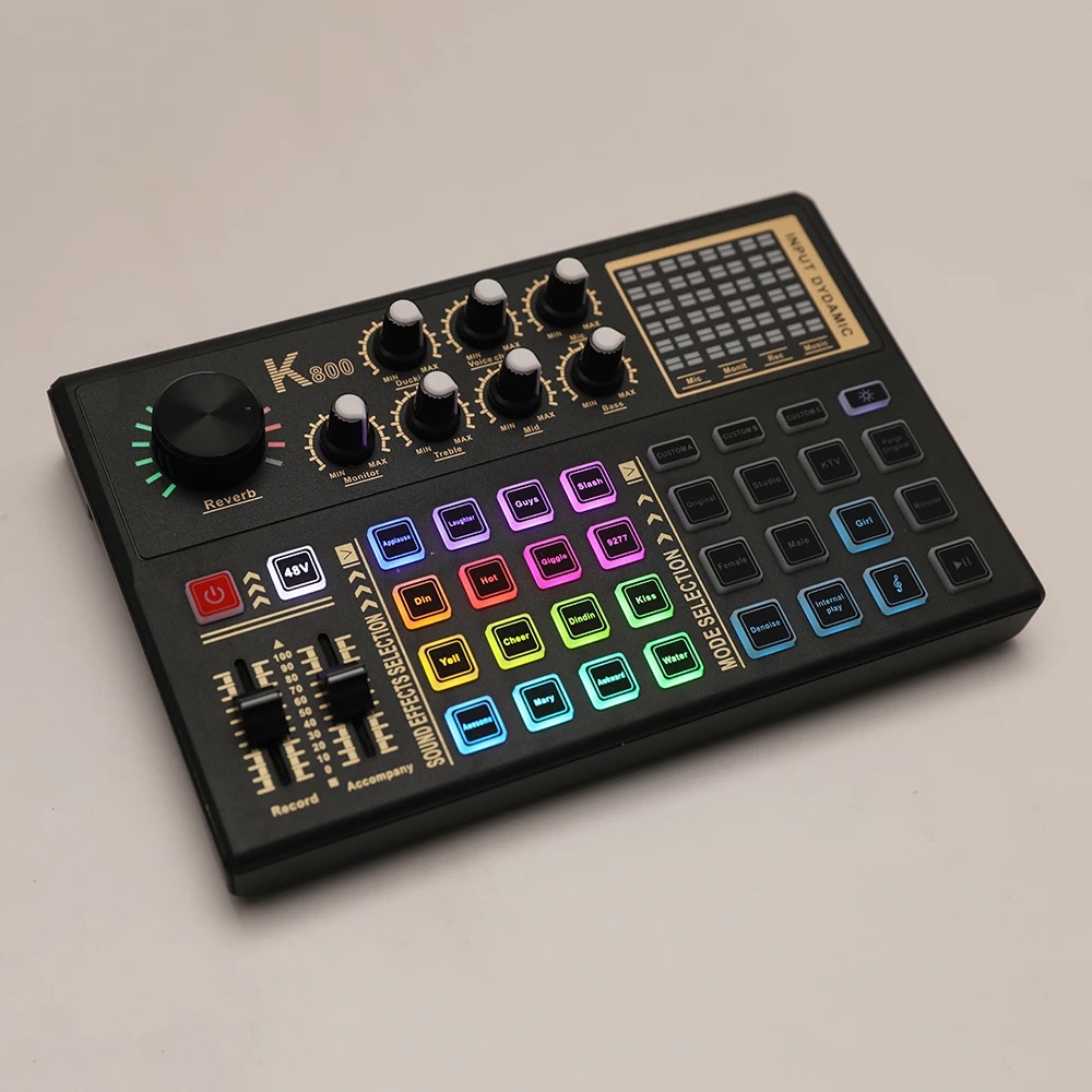 (JD.ku) LEEDOAR Mixer Audio External Sound Card Live 16 Effect - K800 Kualitas Terbaik