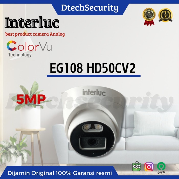 CAMERA CCTV COLORVU 5MP INTERLUC HD50CV2/CCTV INDOR COLORVU 5MP