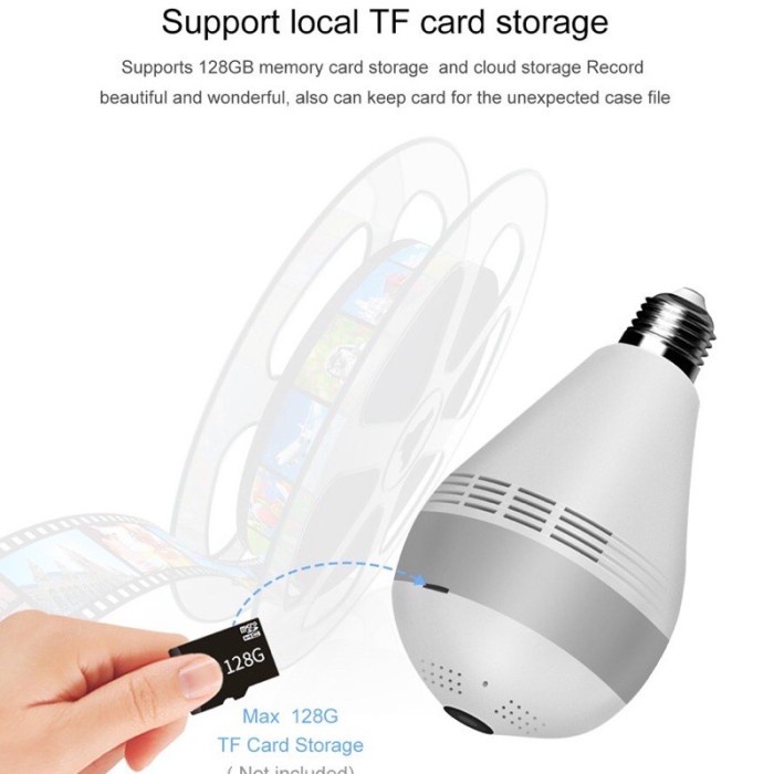 CCTV Wifi bola lampu 8MP Bulb WIFI Panoramic V380 Lampu BOHLAM VR Spy