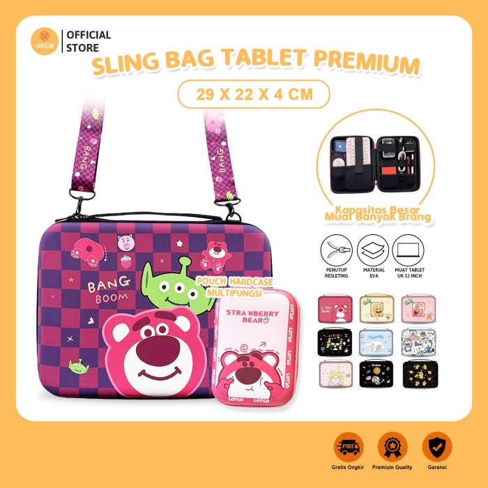 PREMIUM Tas Advan Tab Sketsa 3 2 Tablet 10 Inch Pouch Tas Anak Tali Selempang