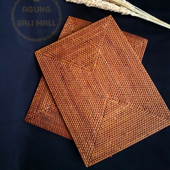PREMIUM Placemat rotan alas piring rotan persegi panjang tatakan piring