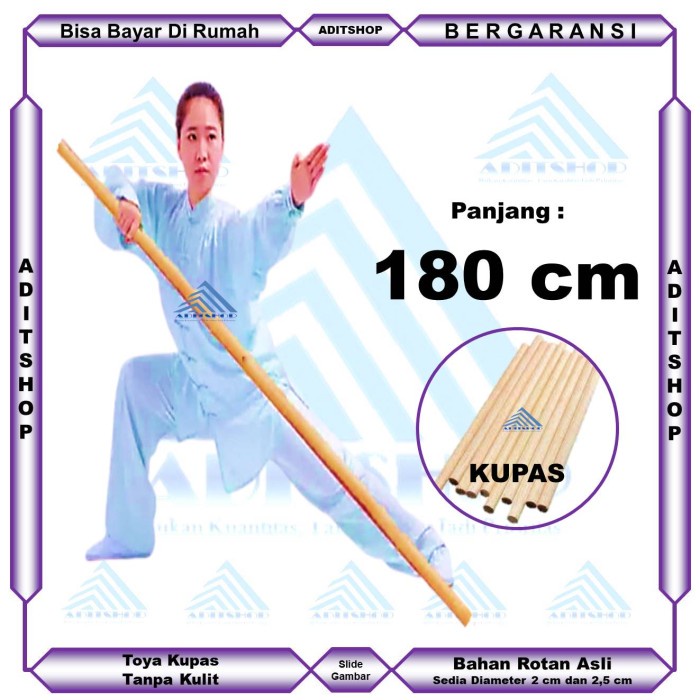 PREMIUM Toya Rotan 180cm / Tongkat Rotan 180cm / Kayu Rotan 180cm