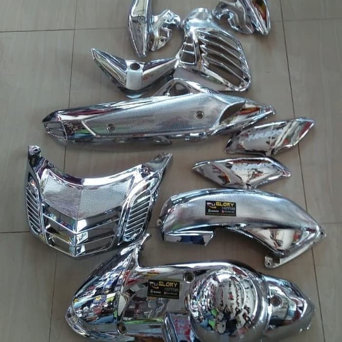 PREMIUM full body set chrome silver red gold NMAX CVT RADIATOR KNALPOT BEHEL