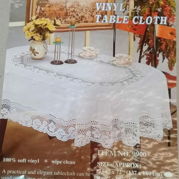 TERBARU Taplak meja makan oval 4kursi