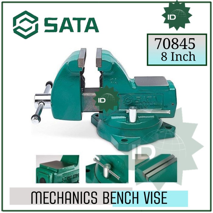 RAGUM 8 INCH MECHANICS BENCH VISE - 70845 SATA TOOLS