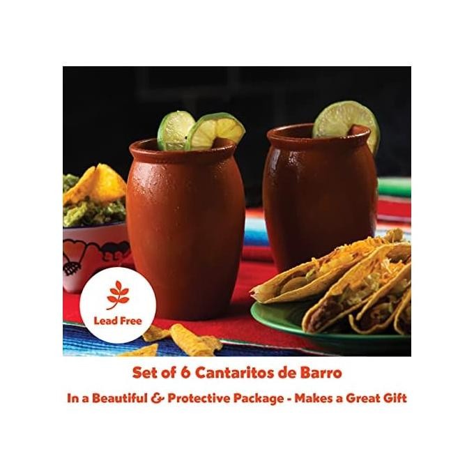 Cantarey 12Oz Cangkir Tanah Liat Meksiko Tequila Margarita Mojitos Dan Banyak Lagi Cantaritos De